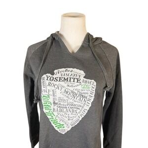 Wild Tribute National Parks Arrowhead Hoodie Gray XS‎ NWT